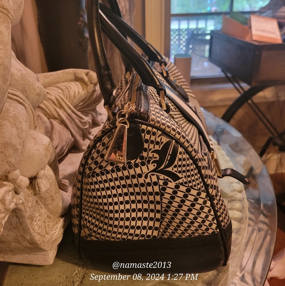 L.A.M.B. Gwen Stefani Samburu Speedy Satchel Leather Canvas Designer Celeb #33 - Picture 6 of 17